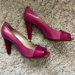 Jill Sander colorblock peep toe heels